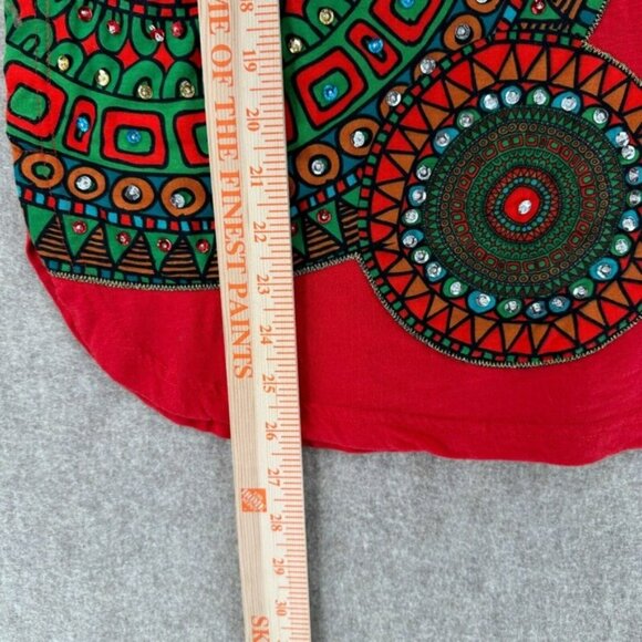 Desigual‎ Tank Top SMALL Artsy Sleeveless Vacation Resort wear Red Bling - Picture 9 of 11